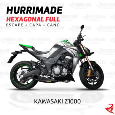 Imagem do produto Escapamento Hurrimade Hexagonal Full Kawasaki Z 1000 2010 a 2025